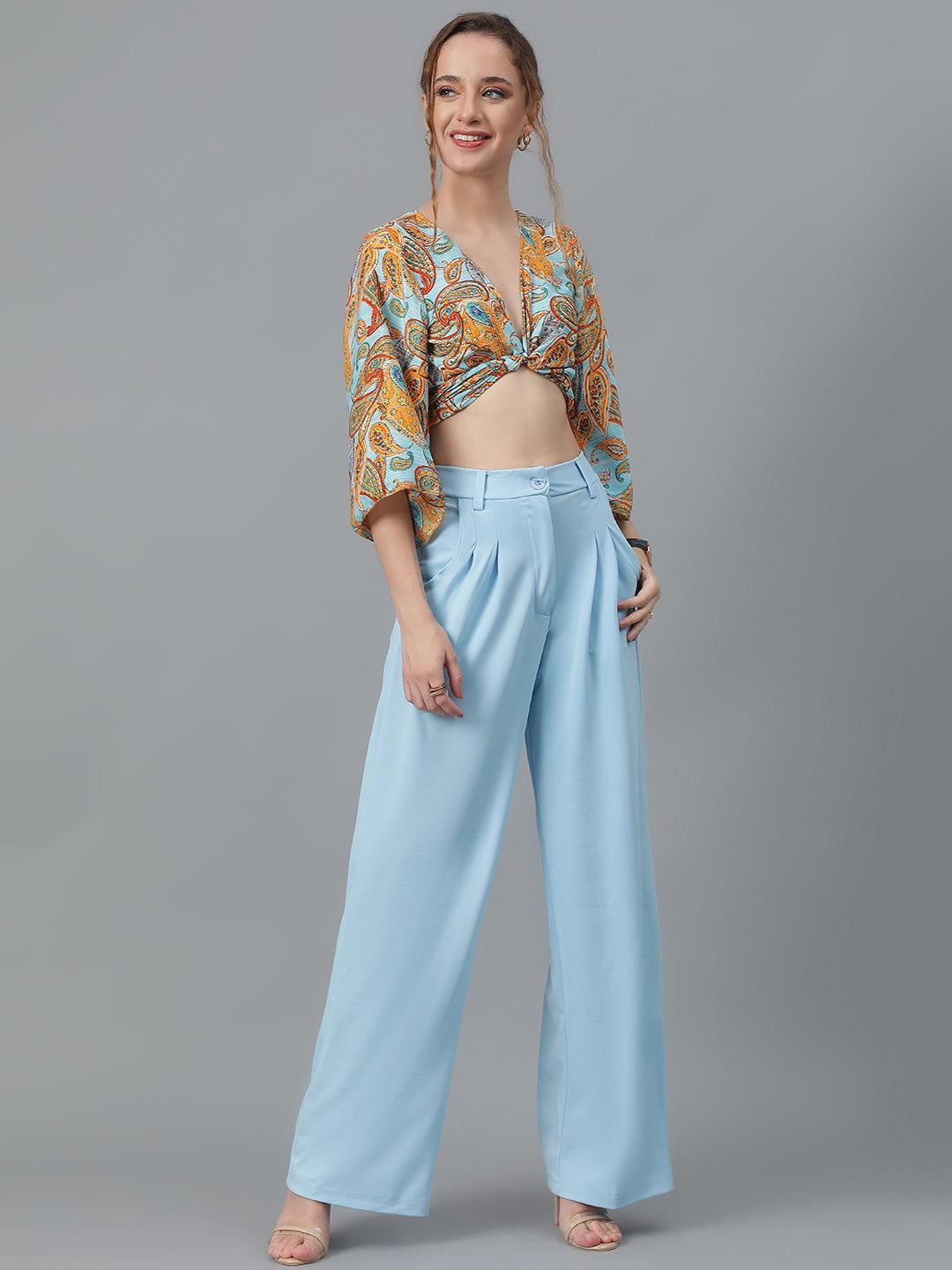 KOTTY Regular Fit Women Blue Trousers 