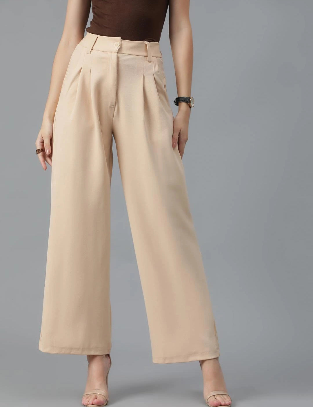 KOTTY Regular Fit Women Beige Trousers 