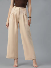 KOTTY Regular Fit Women Beige Trousers 