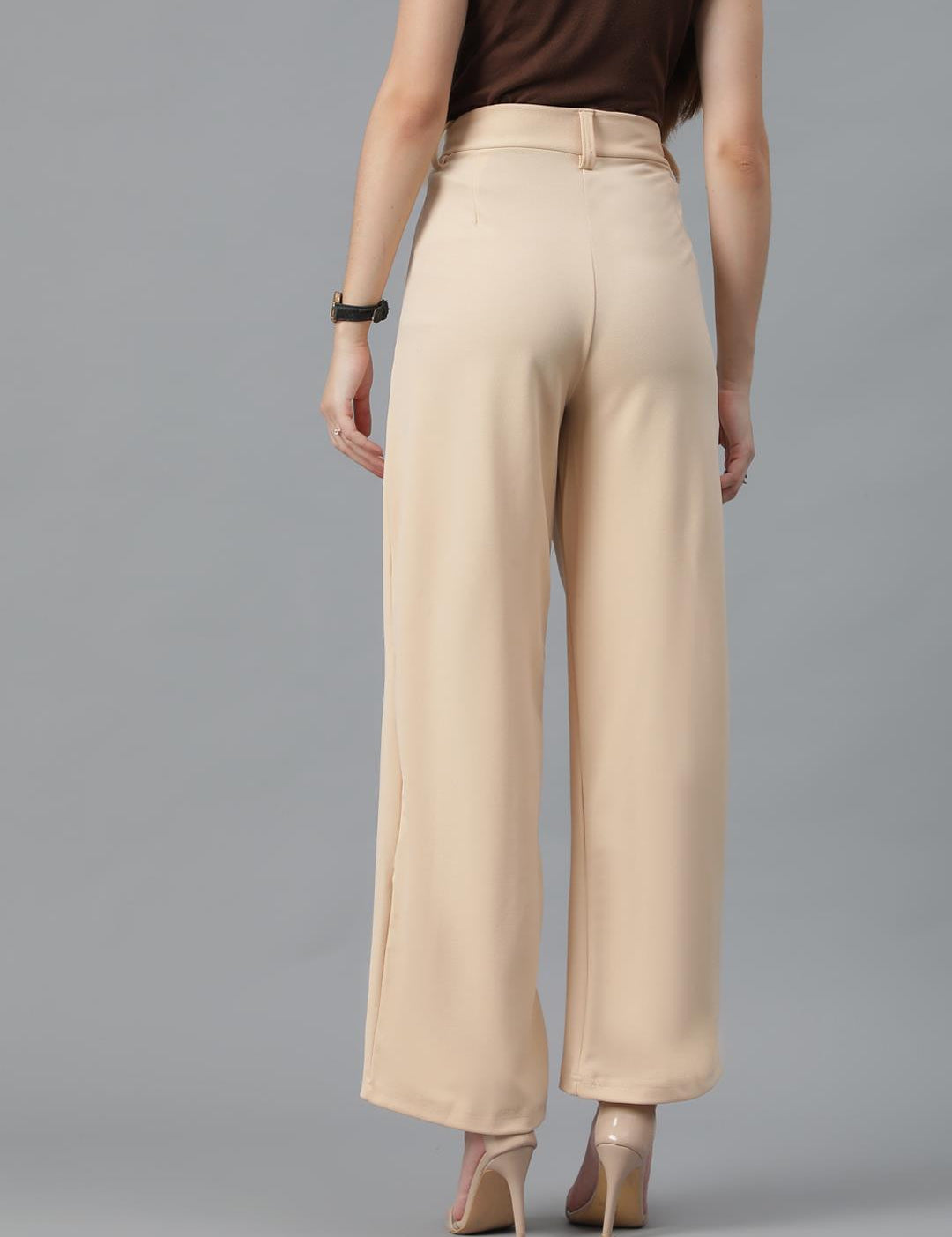 KOTTY Regular Fit Women Beige Trousers 