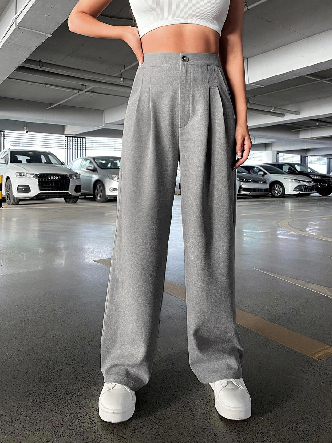 KOTTY Womens Solid Attractive High Rise Pant