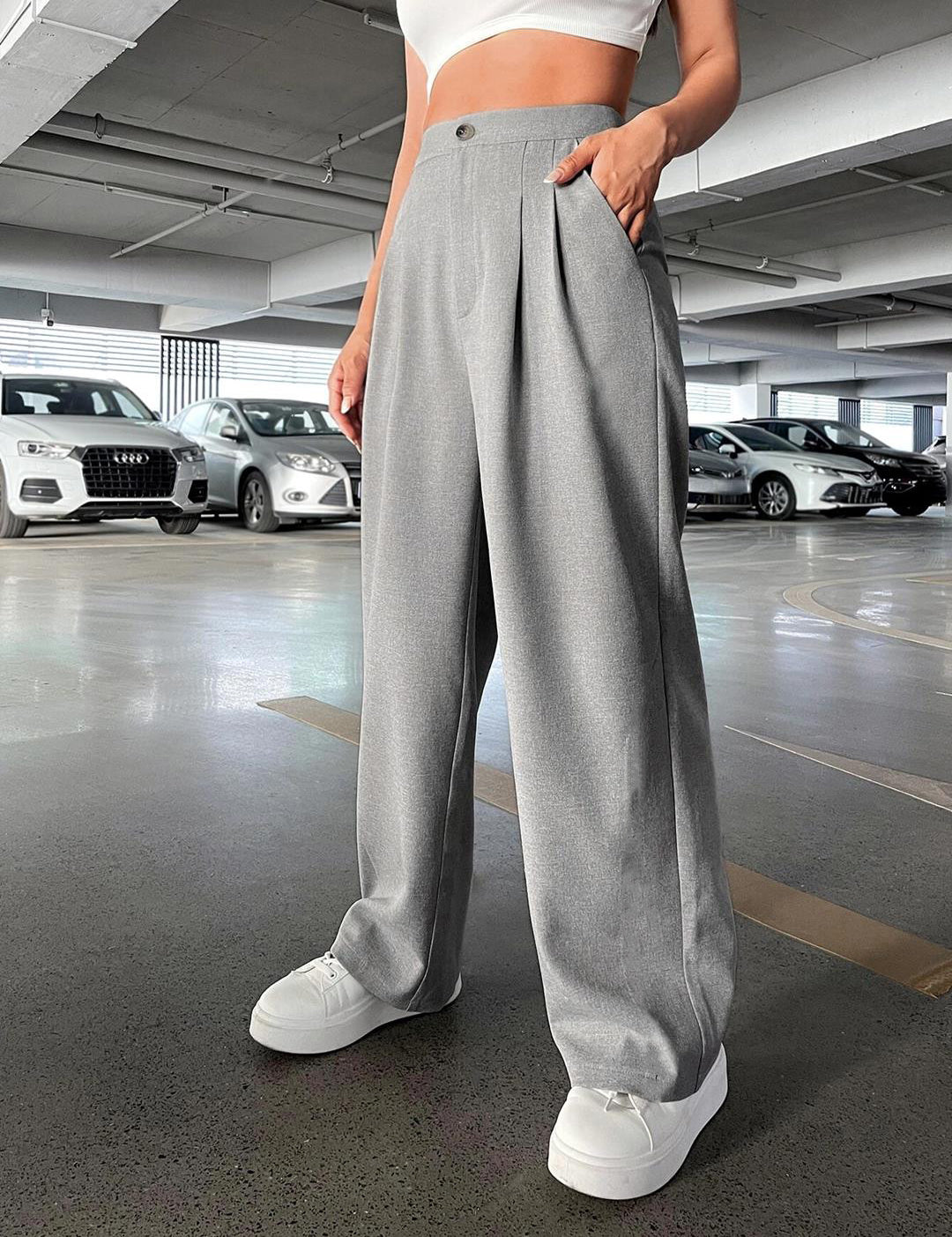 KOTTY Womens Solid Attractive High Rise Pant