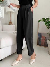 KOTTY Womens Solid Attractive High Rise Pant