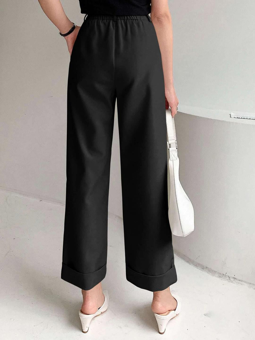 KOTTY Womens Solid Attractive High Rise Pant