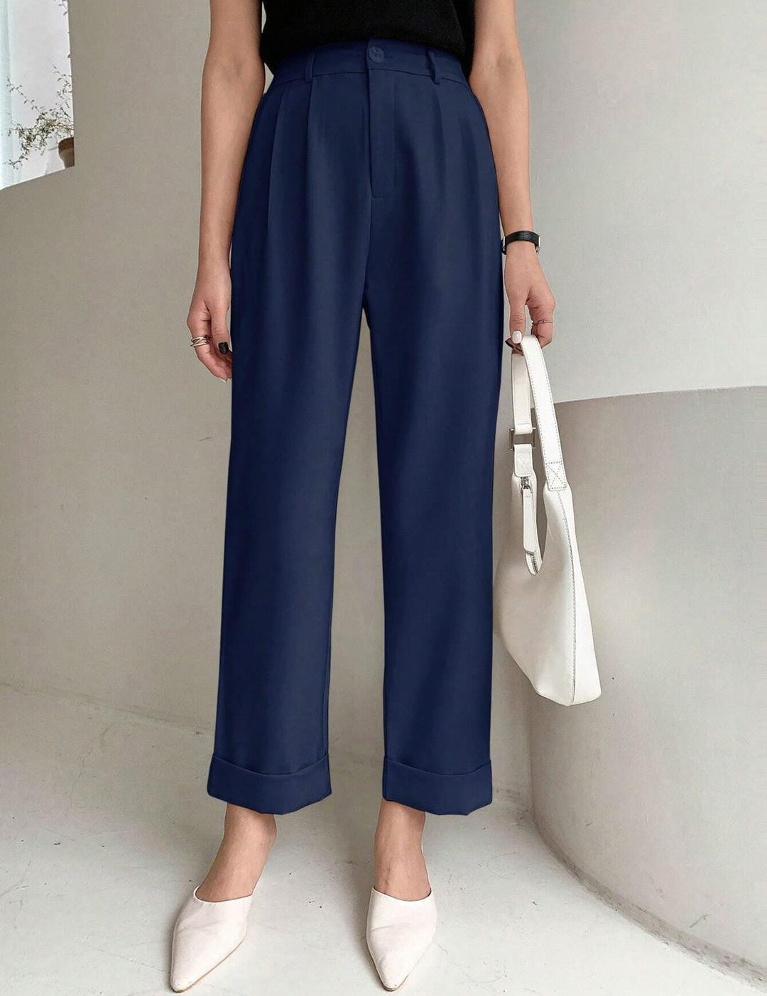 KOTTY Regular Fit Women Dark Blue Trousers 