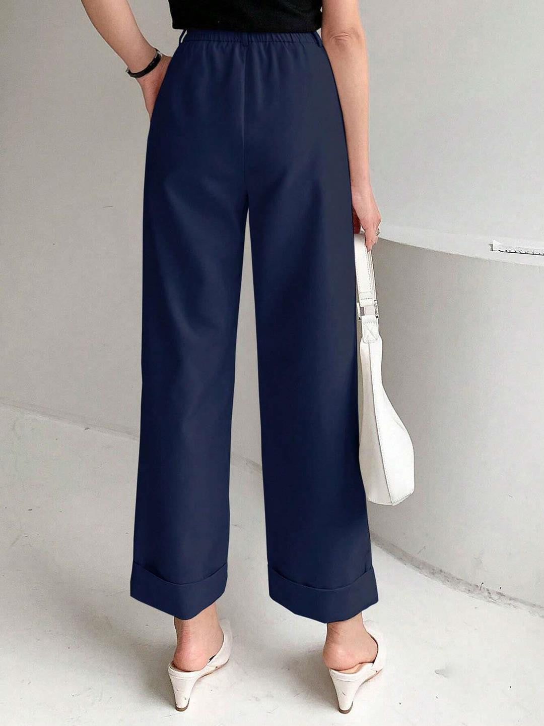 KOTTY Regular Fit Women Dark Blue Trousers 