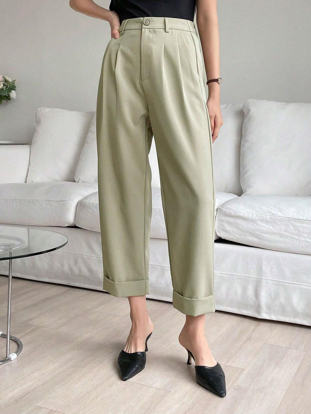 KOTTY Womens Solid Attractive High Rise Pant
