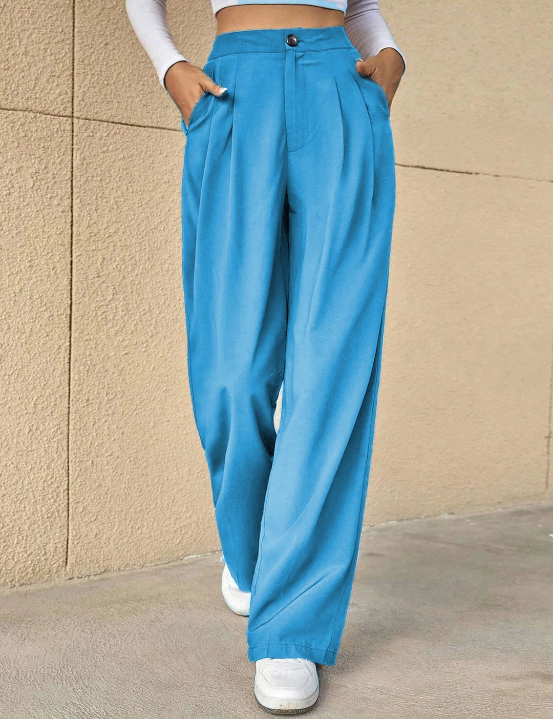 KOTTY Straight Fit Women Light Blue Trousers 
