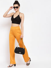 KOTTY Womens Solid Attractive High Rise Pant