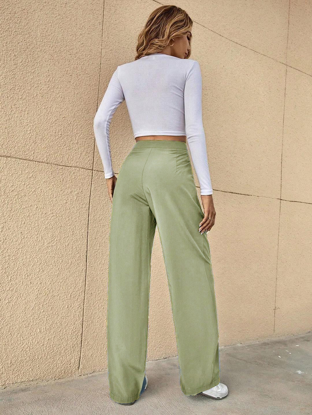 KOTTY Straight Fit Women Light Green Trousers 