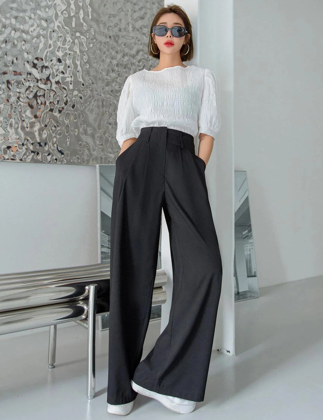 KOTTY Womens Solid Attractive High Rise Pant