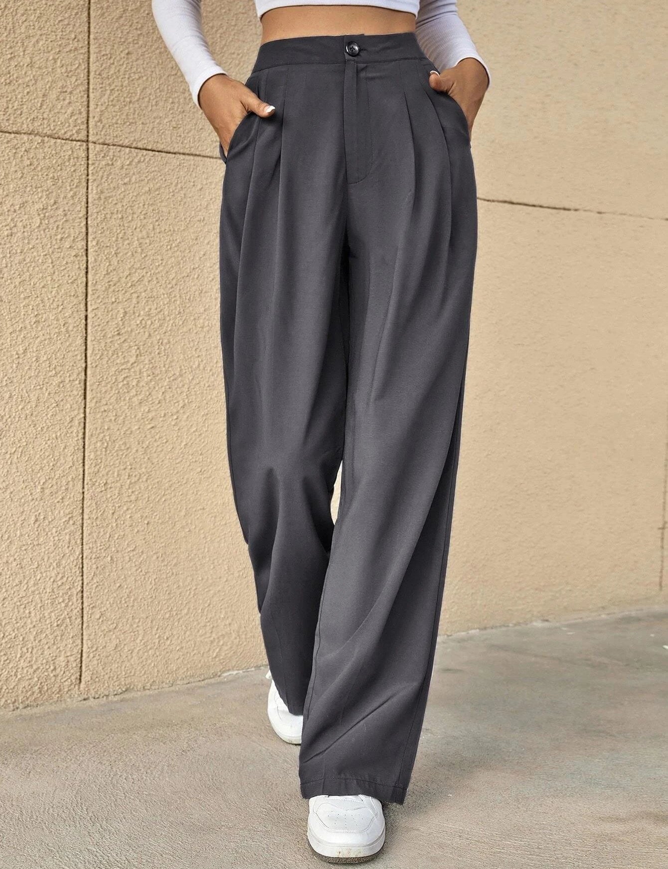 KOTTY Womens Solid Attractive High Rise Pant