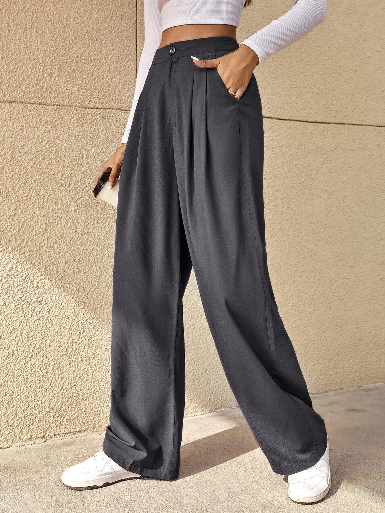 KOTTY Womens Solid Attractive High Rise Pant