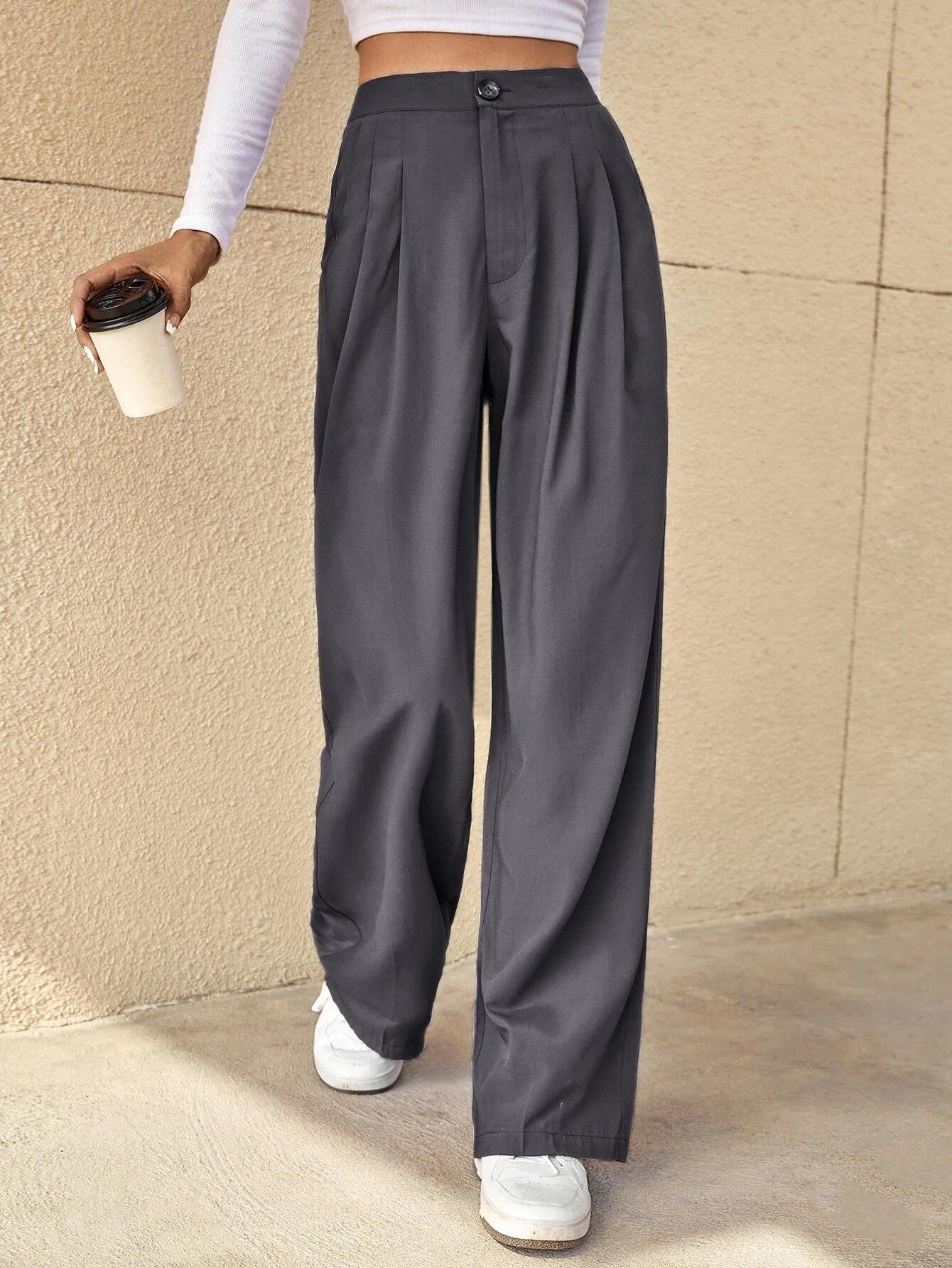 KOTTY Womens Solid Attractive High Rise Pant