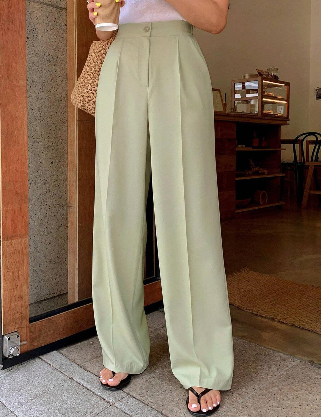 KOTTY Regular Fit Women Light Green Trousers 