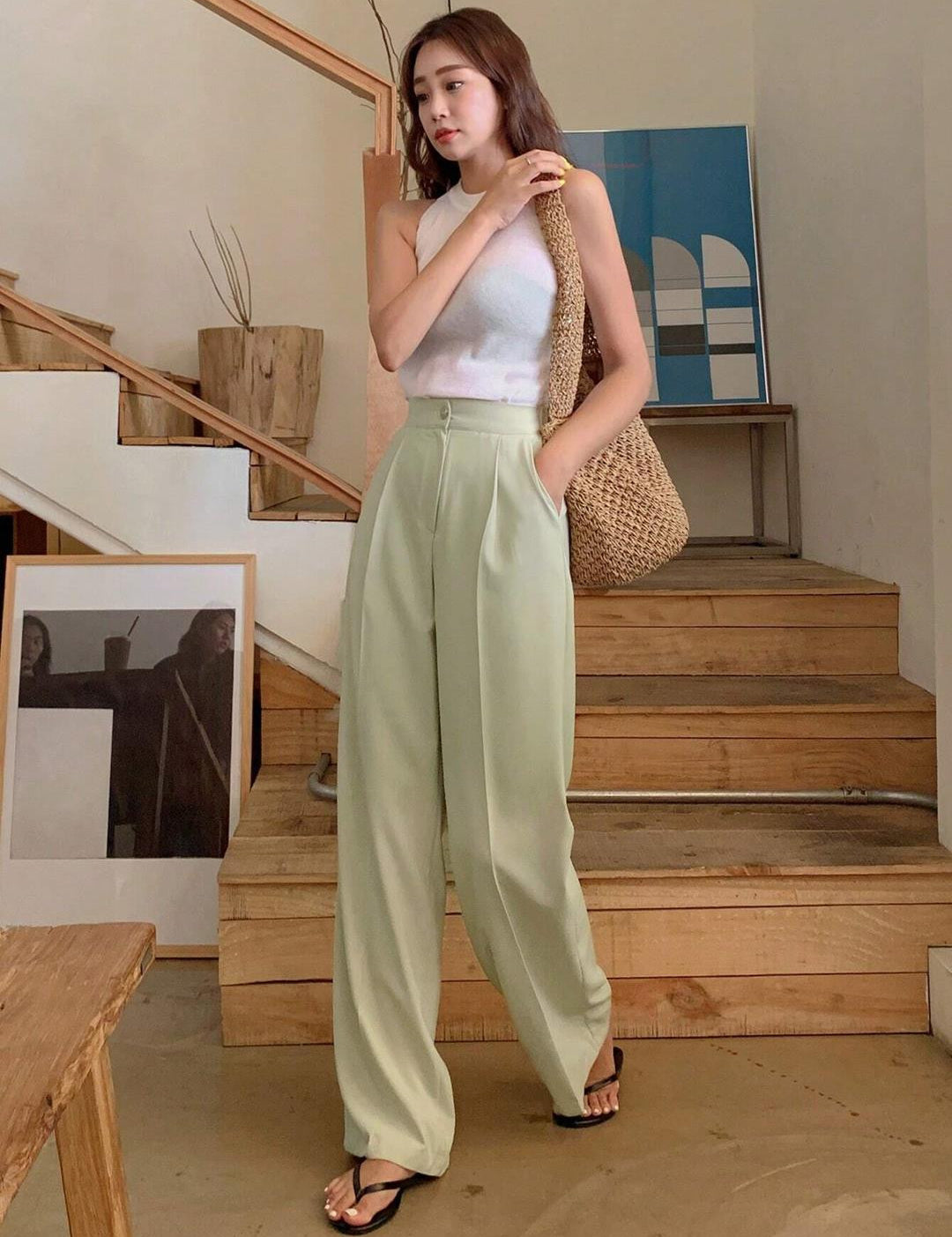 KOTTY Regular Fit Women Light Green Trousers 