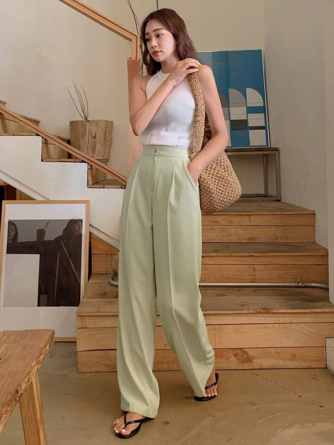 KOTTY Regular Fit Women Light Green Trousers 