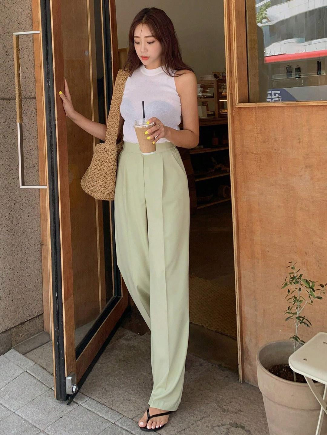 KOTTY Regular Fit Women Light Green Trousers 