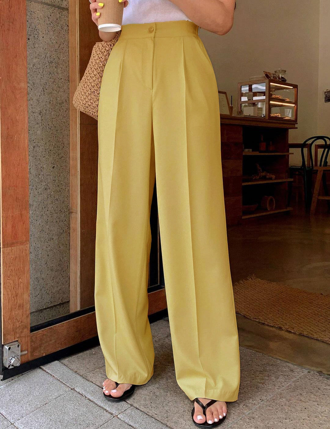KOTTY Womens Solid Attractive High Rise Pant