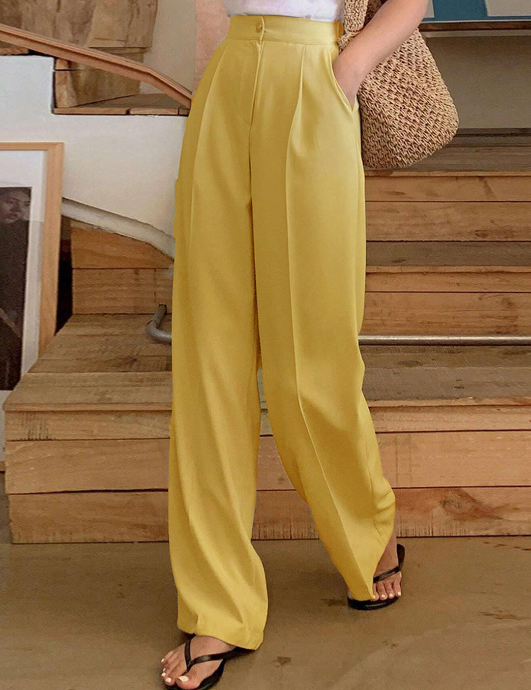 KOTTY Womens Solid Attractive High Rise Pant