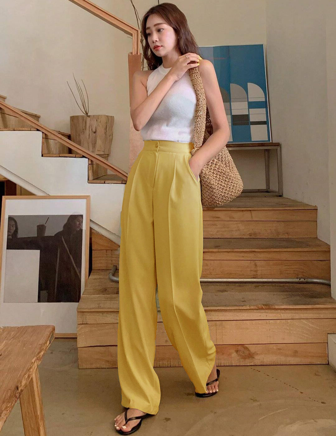 KOTTY Womens Solid Attractive High Rise Pant