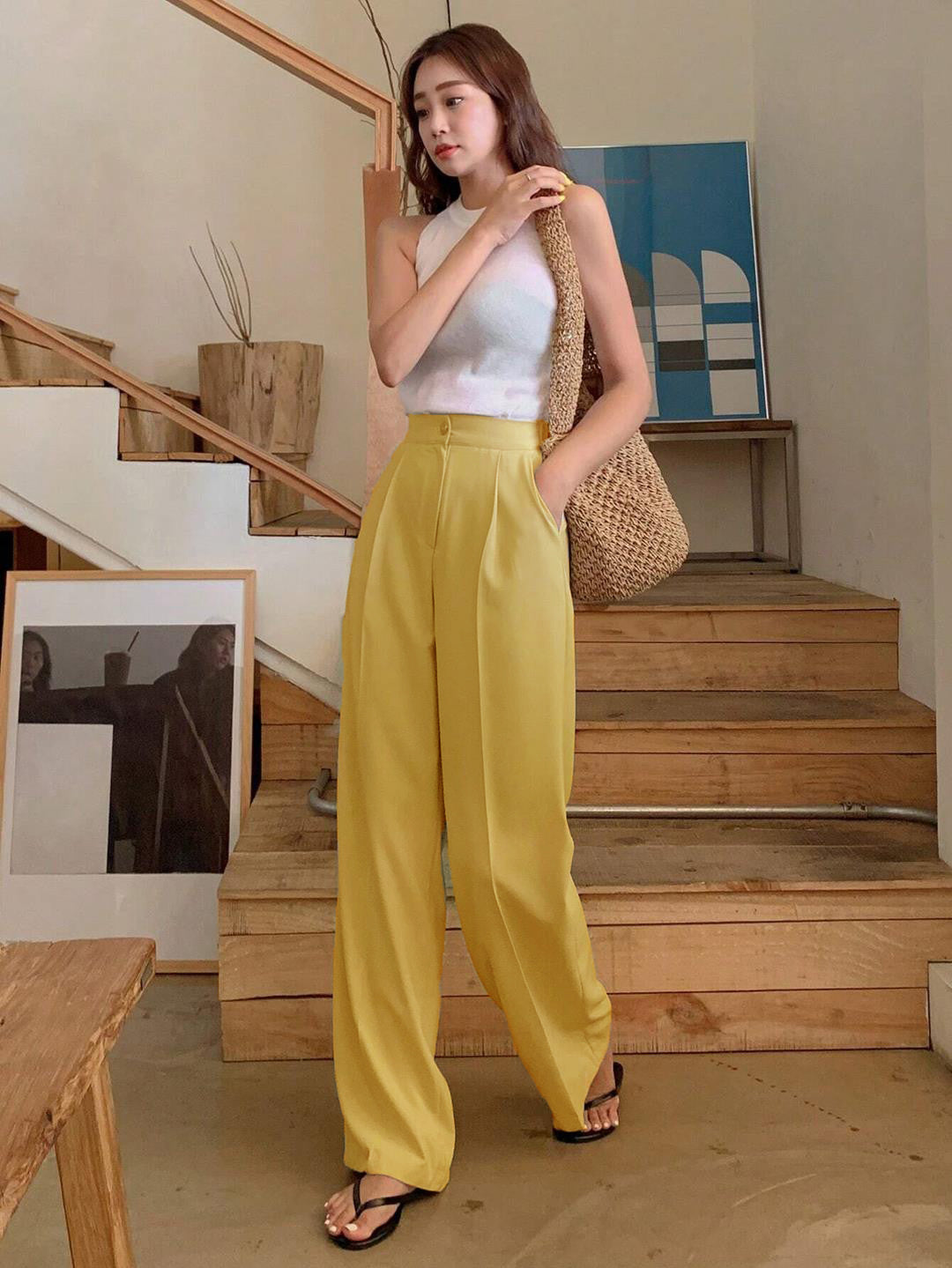 KOTTY Womens Solid Attractive High Rise Pant
