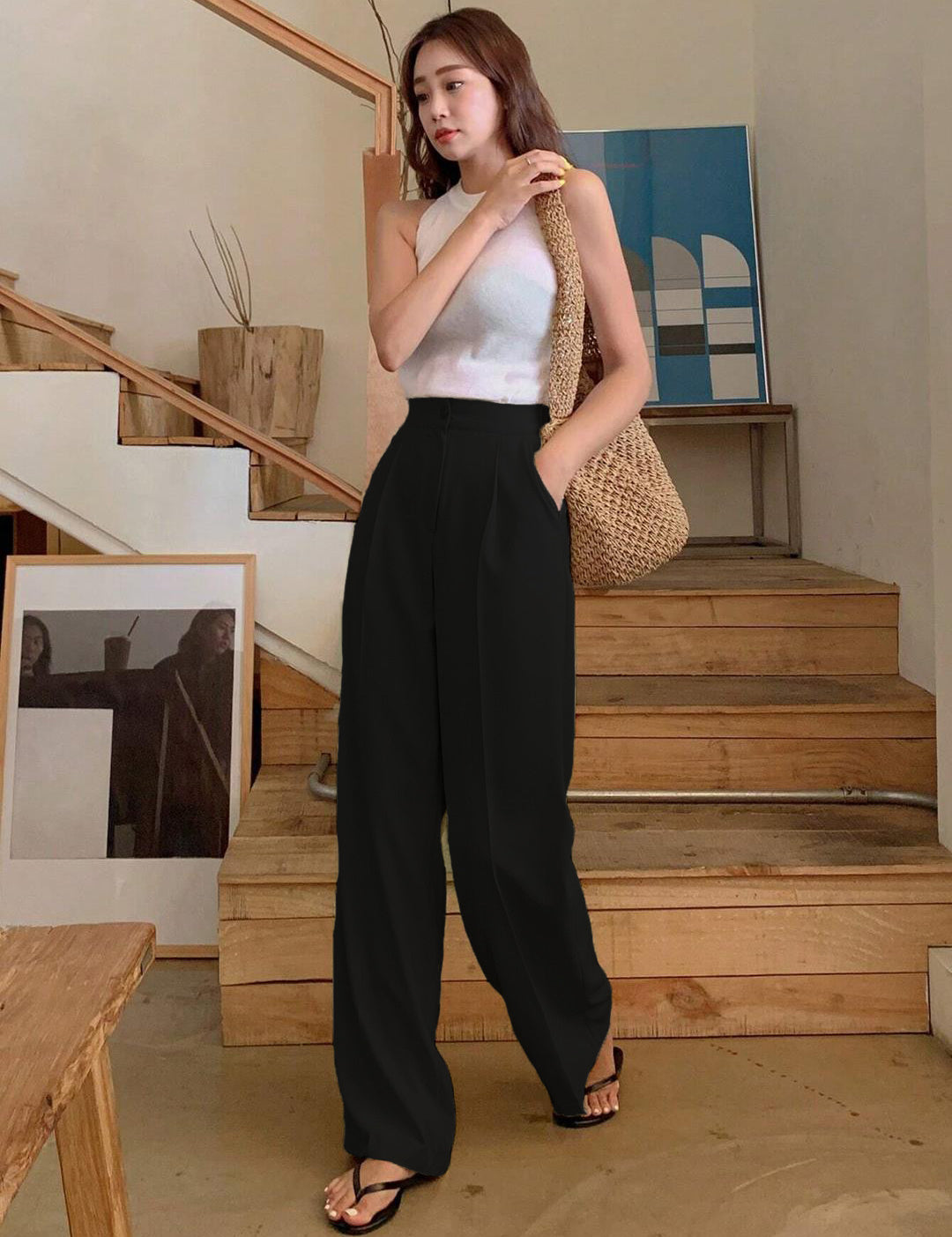 KOTTY Womens Solid Attractive High Rise Pant