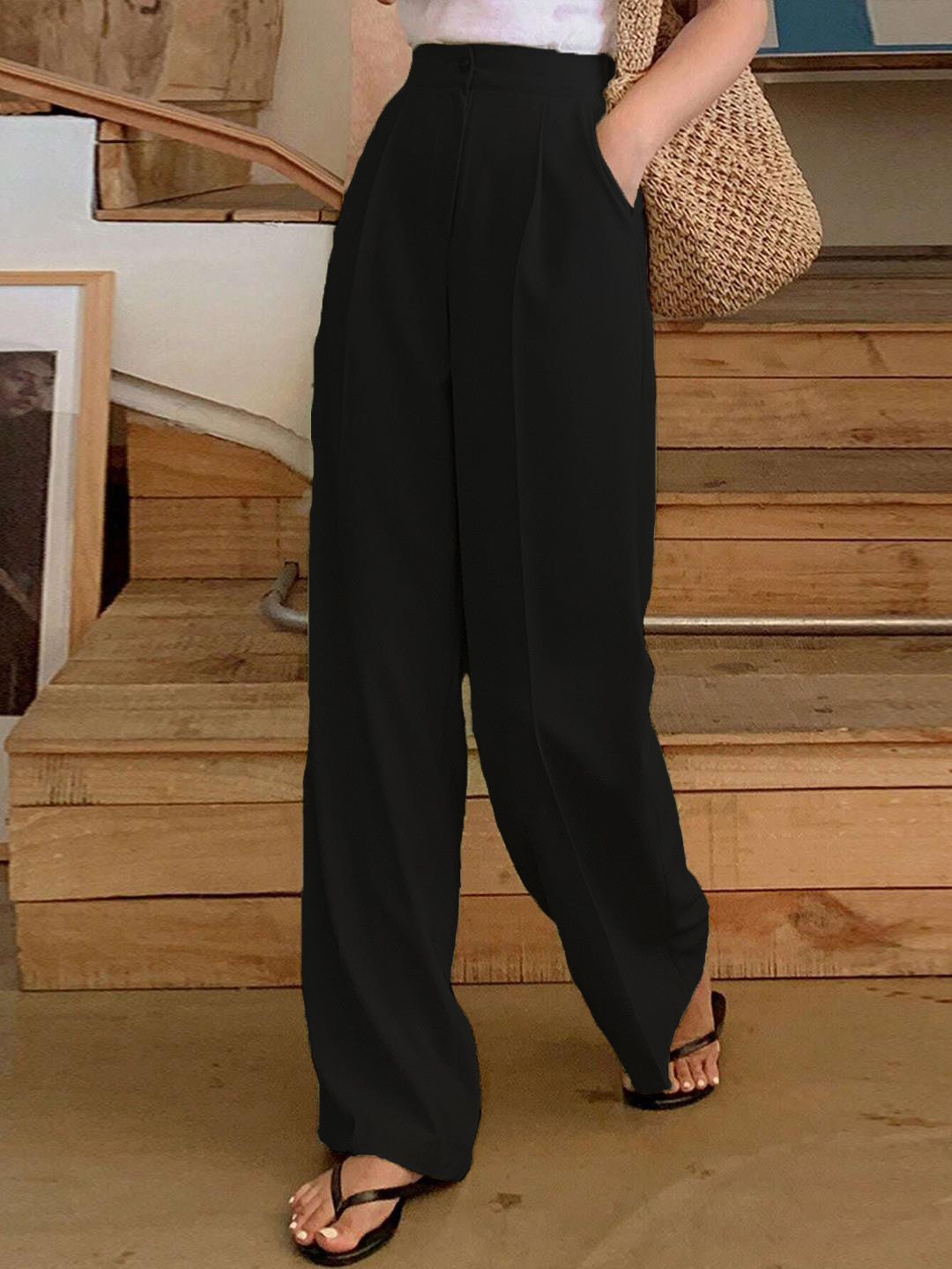 KOTTY Womens Solid Attractive High Rise Pant