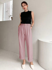 KOTTY Womens Solid Attractive High Rise Pant