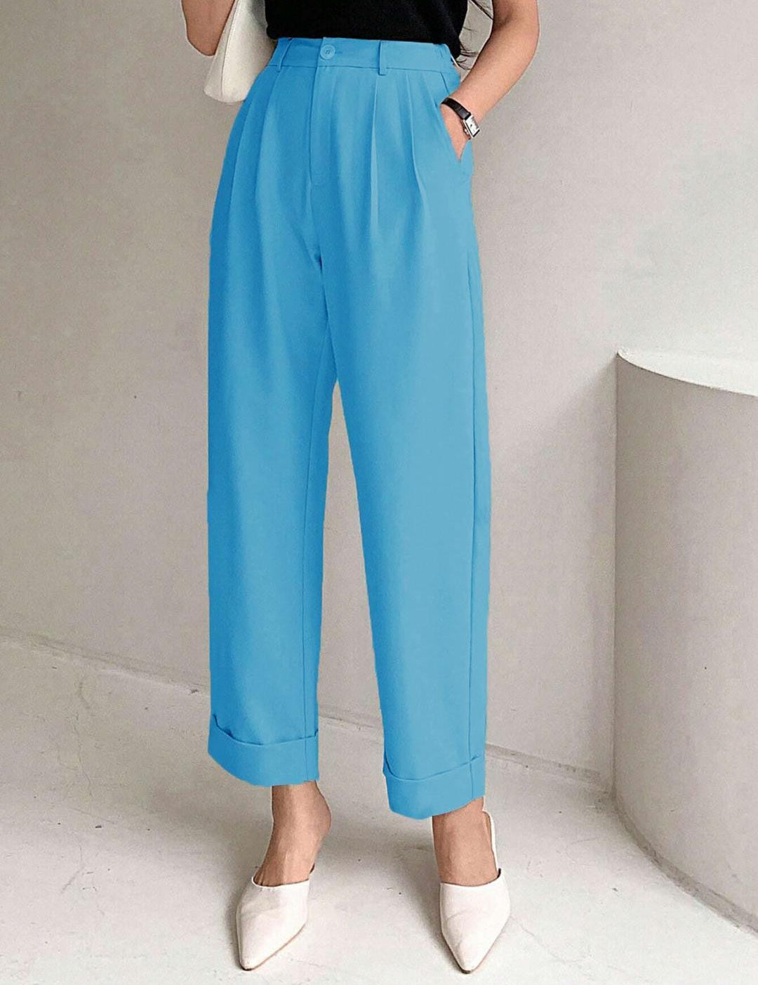 KOTTY Regular Fit Women Blue Trousers 