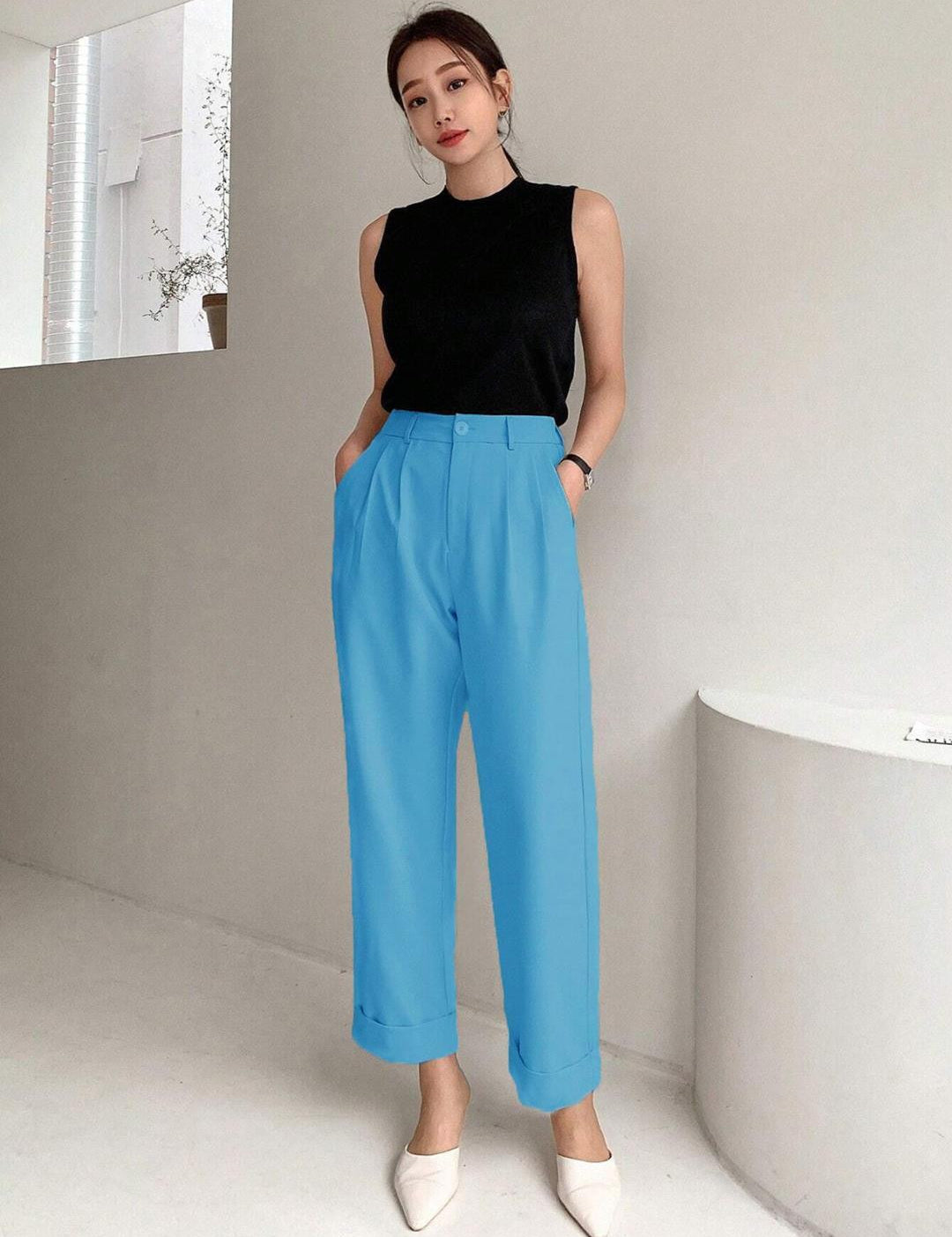 KOTTY Regular Fit Women Blue Trousers 