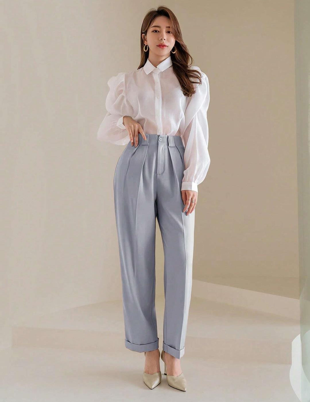 KOTTY Womens Solid Attractive High Rise Pant