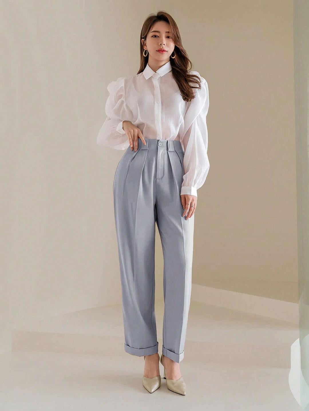 KOTTY Womens Solid Attractive High Rise Pant
