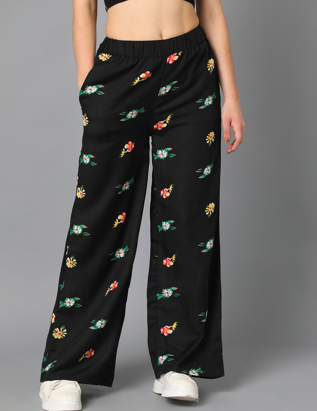 KOTTY Womens Solid Attractive High Rise Pant