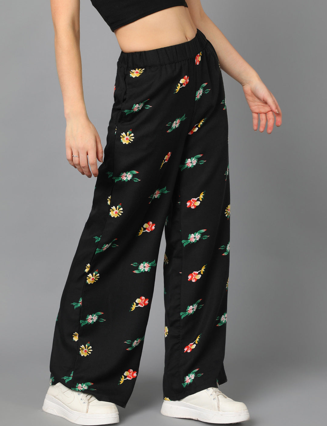KOTTY Womens Solid Attractive High Rise Pant