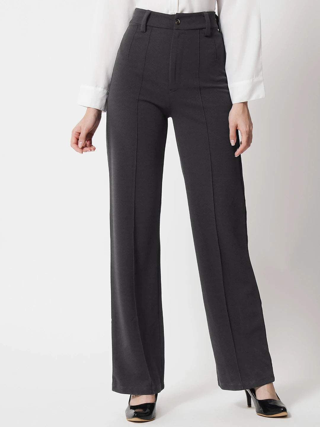 KOTTY Regular Fit Women Grey Trousers 
