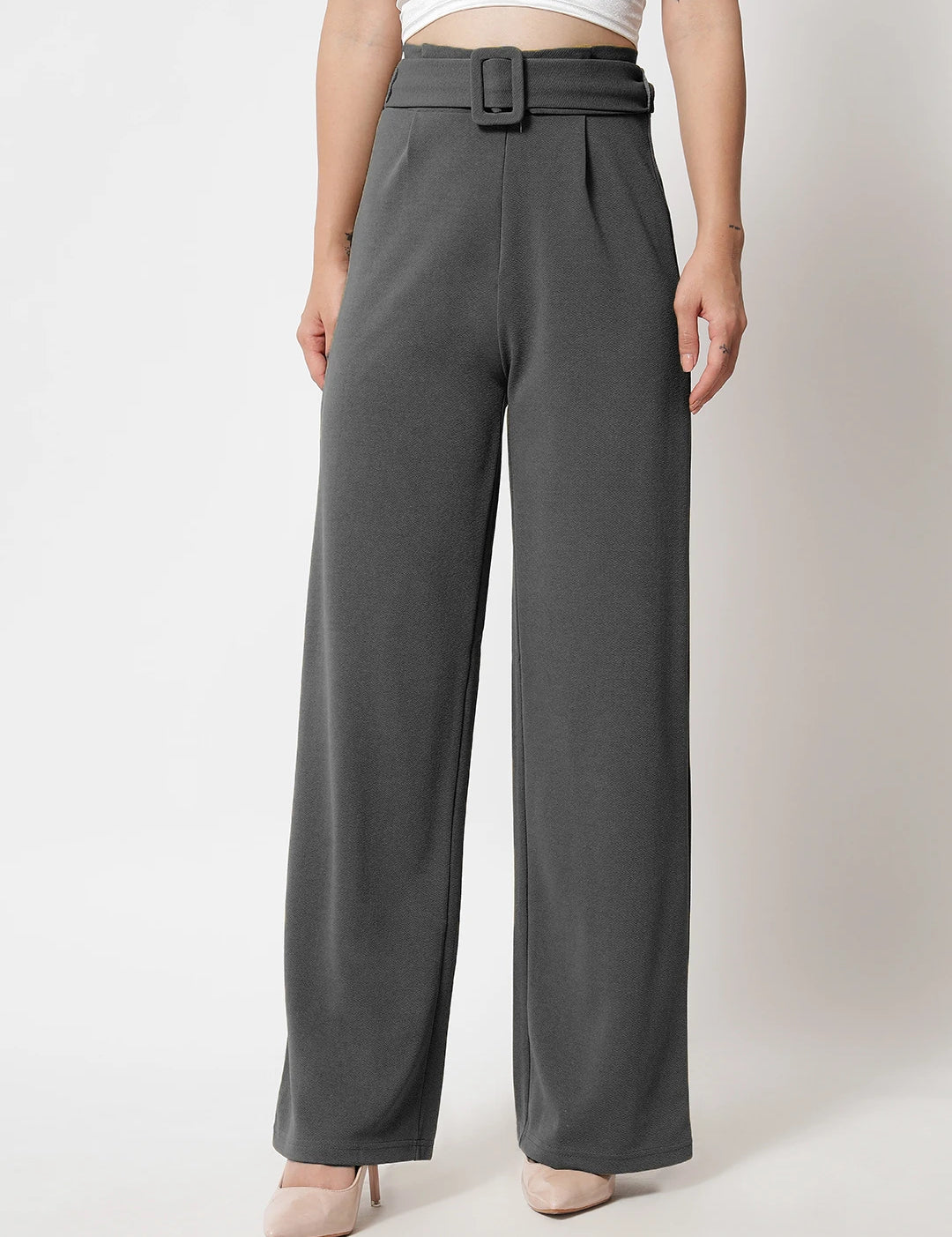 KOTTY Regular Fit Women Grey Trousers 