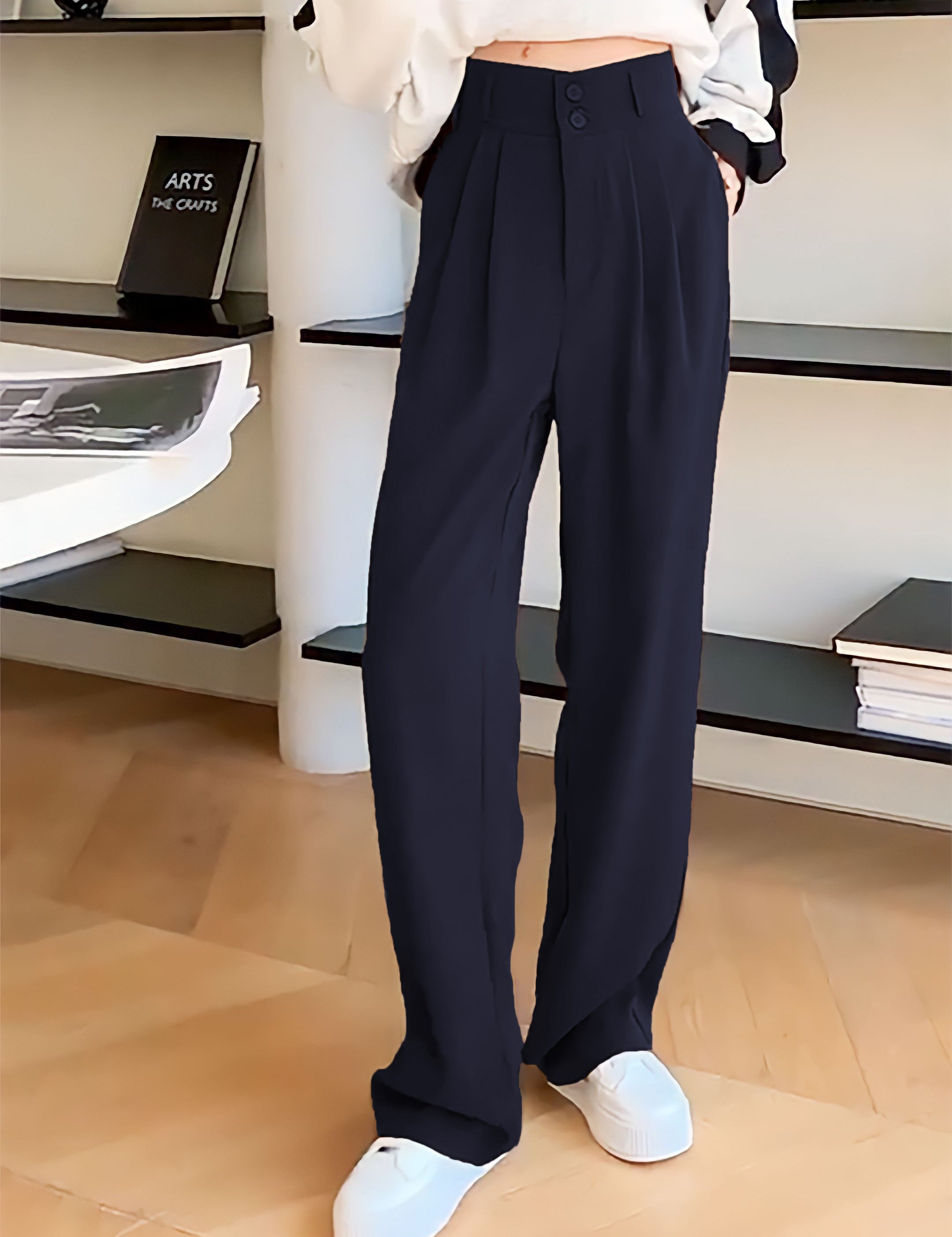 KOTTY Womens Solid Attractive High Rise Pant
