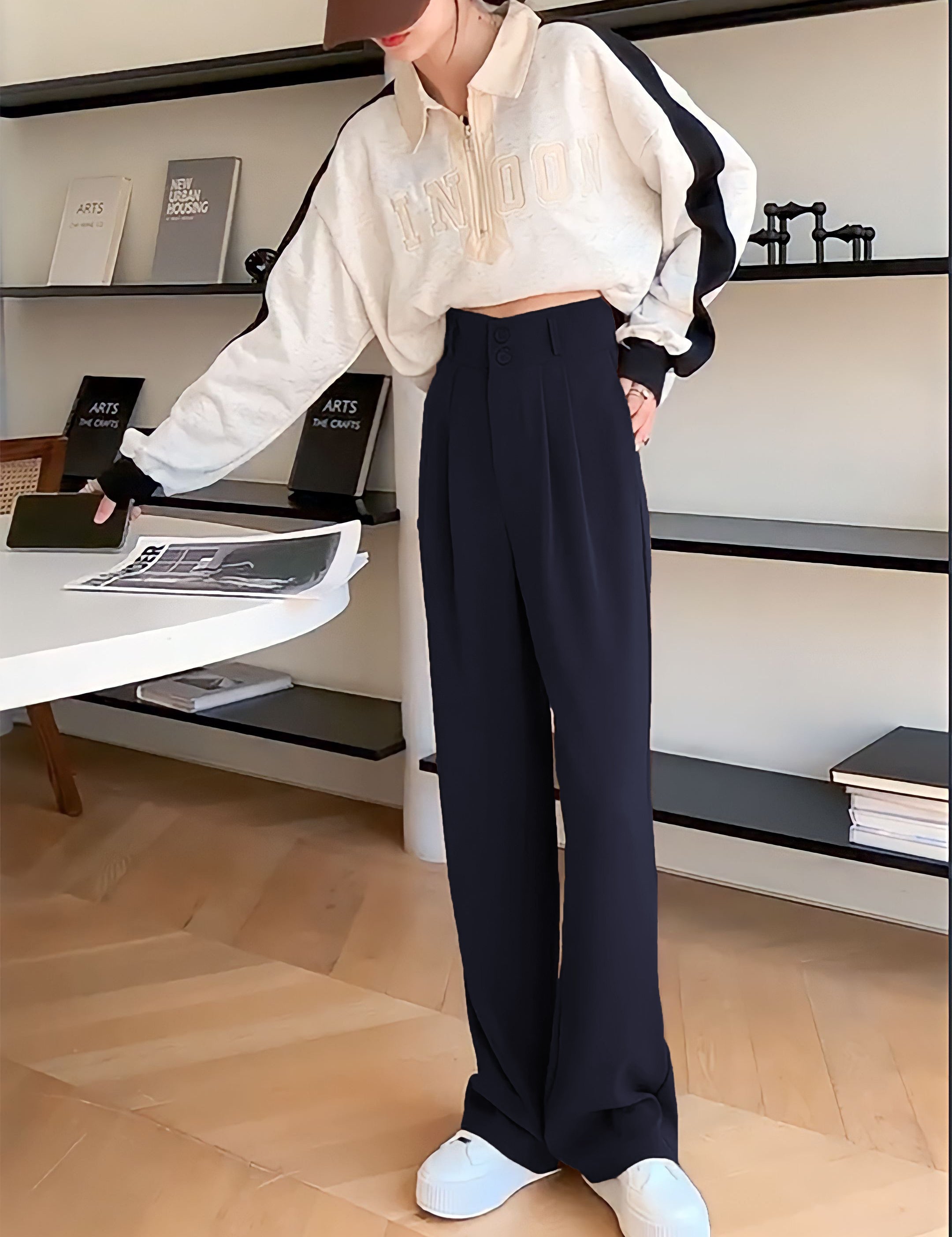KOTTY Womens Solid Attractive High Rise Pant