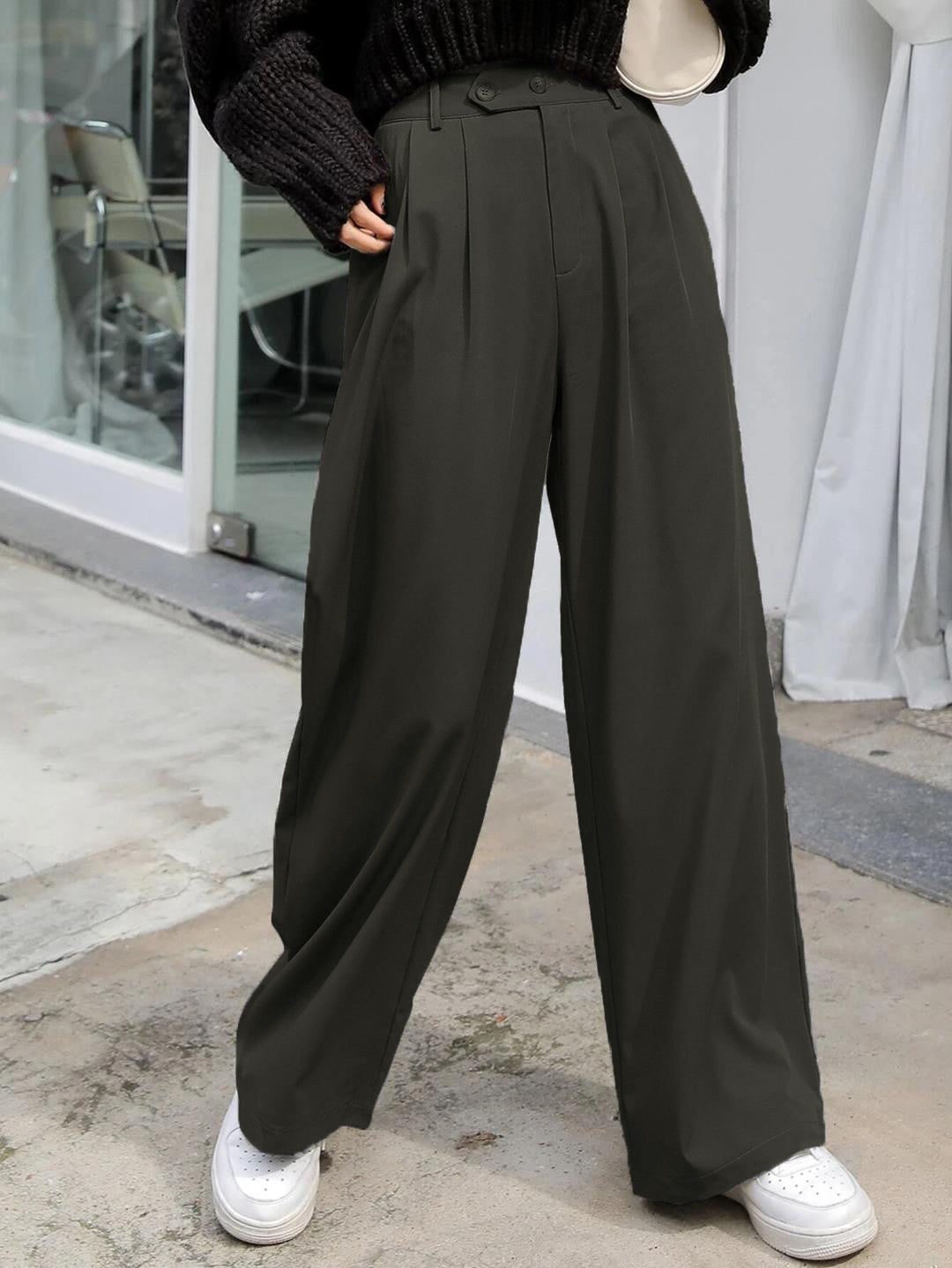 KOTTY Womens Solid Attractive High Rise Pant