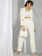 KOTTY Womens Solid Attractive High Rise Pant