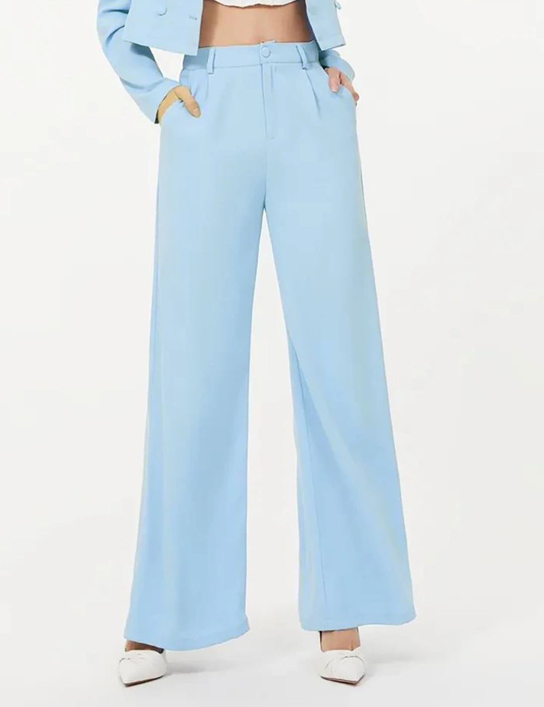 KOTTY Regular Fit Women Light Blue Trousers 