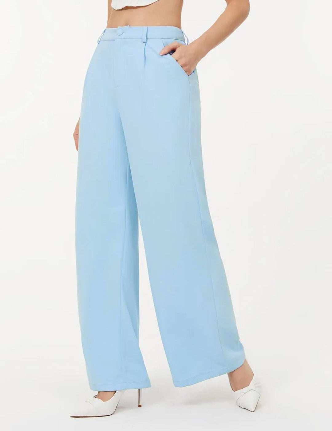 KOTTY Regular Fit Women Light Blue Trousers 