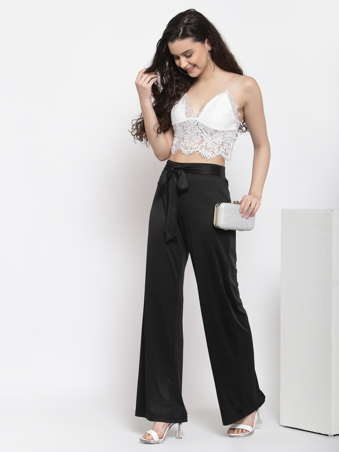 KOTTY Womens Solid Attractive High Rise Pant