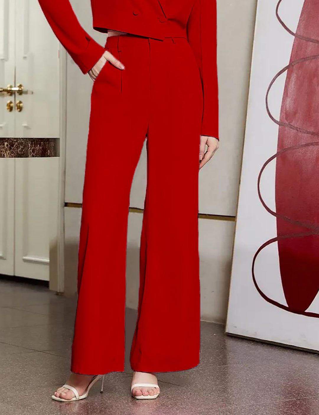 KOTTY Regular Fit Women Red Trousers 