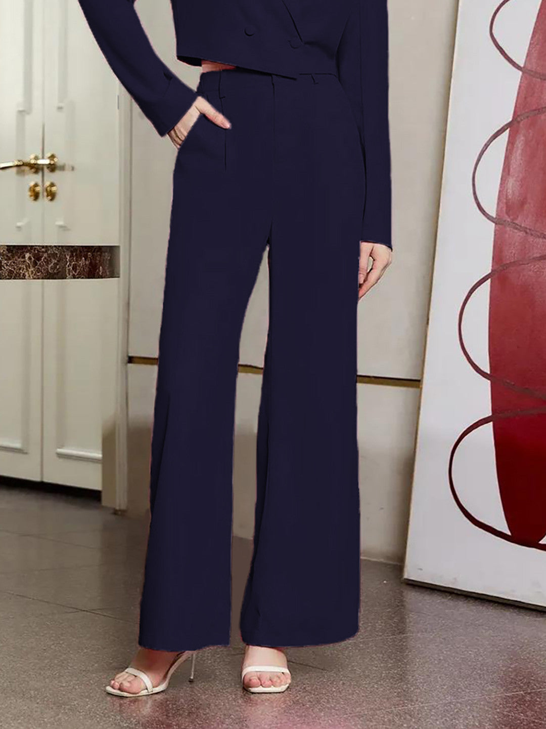 KOTTY Womens Solid Attractive High Rise Pant