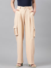 KOTTY Regular Fit Women Beige Trousers 