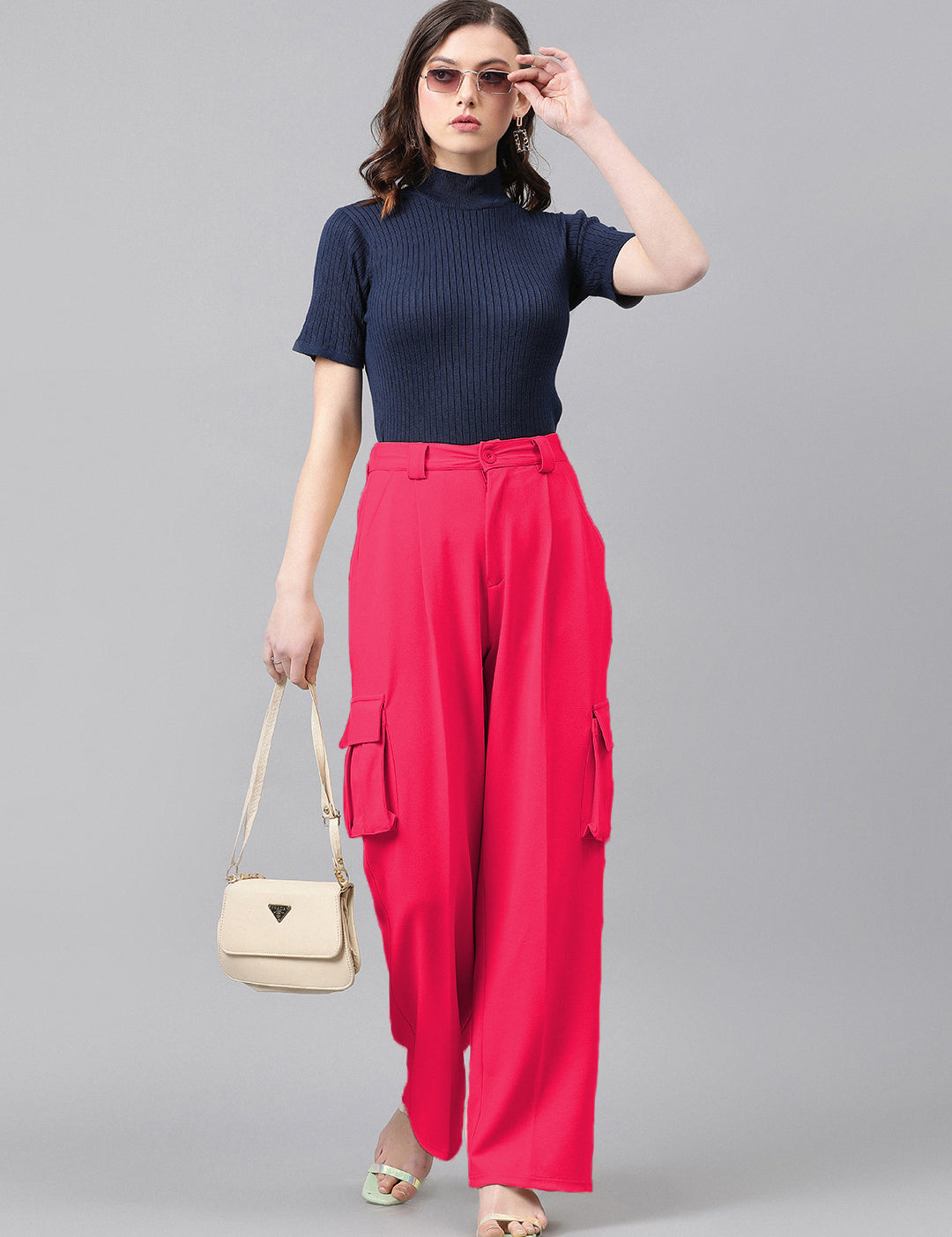 KOTTY Regular Fit Women Pink Trousers 
