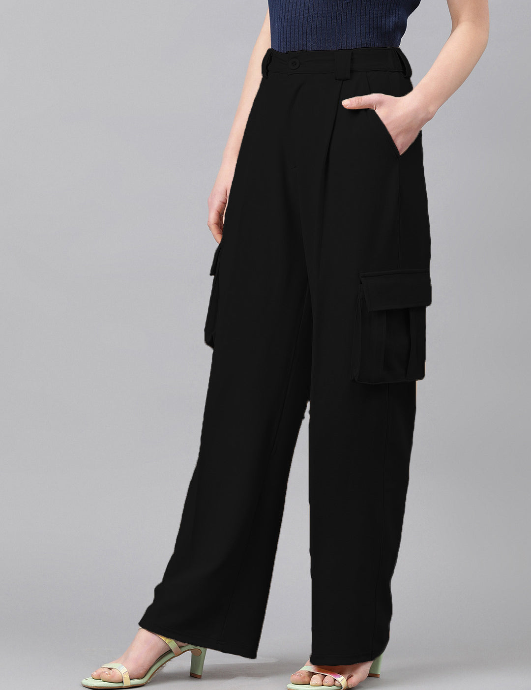 KOTTY Regular Fit Women Black Trousers 