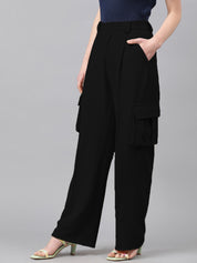 KOTTY Regular Fit Women Black Trousers 